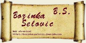 Božinka Šelović vizit kartica
